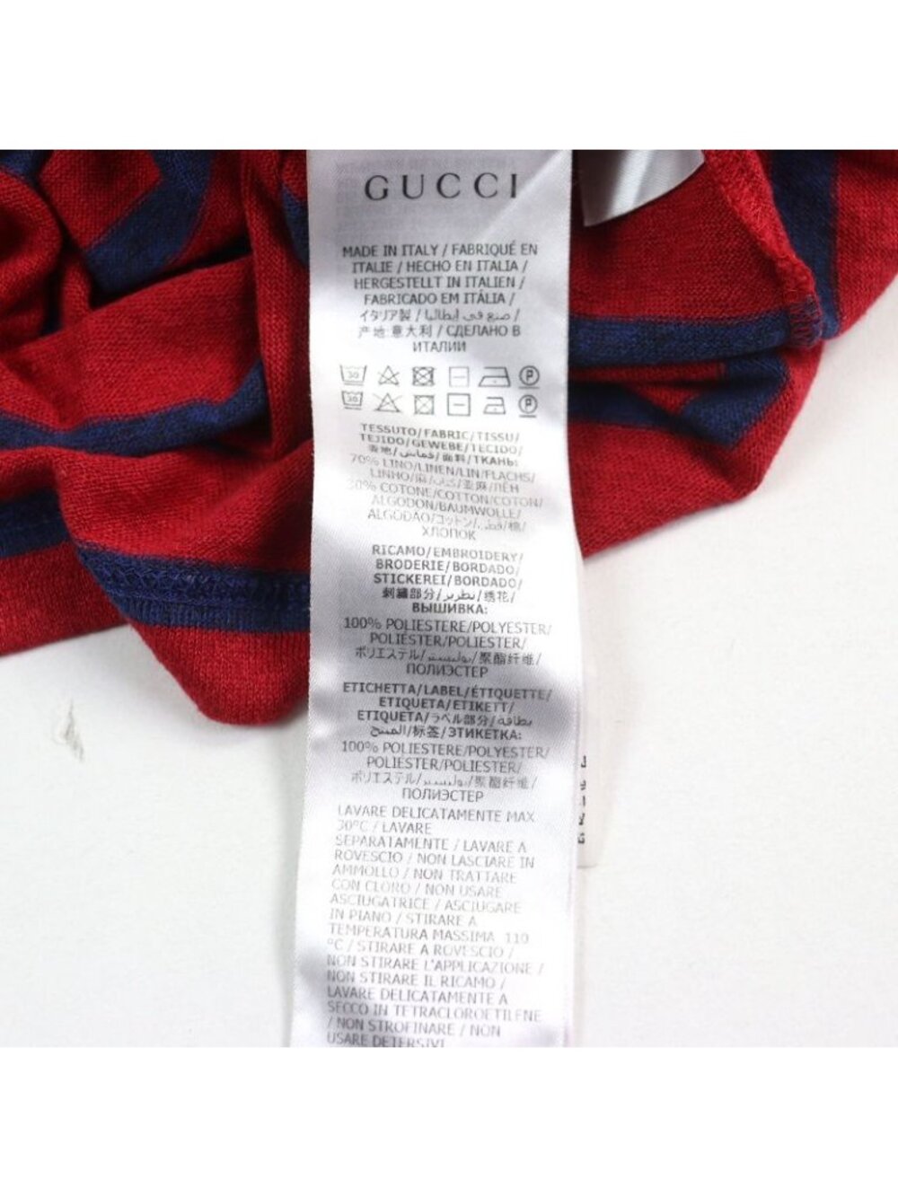 Gucci Disney 70% Linen With Mickey Patch Logo Tag Crew - Picture 10 of 11